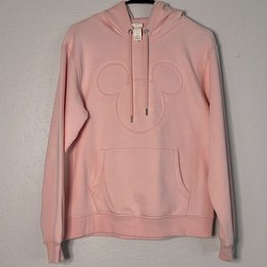 H&M Disney Mickey Mouse Hoodie Sz S Pale Pink Cotton